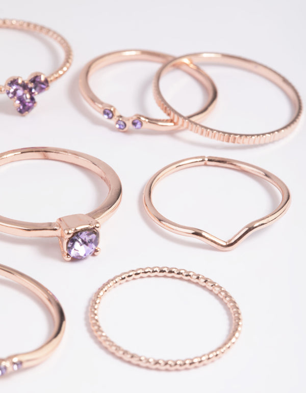 Lilac Fine Ring Stack Pack
