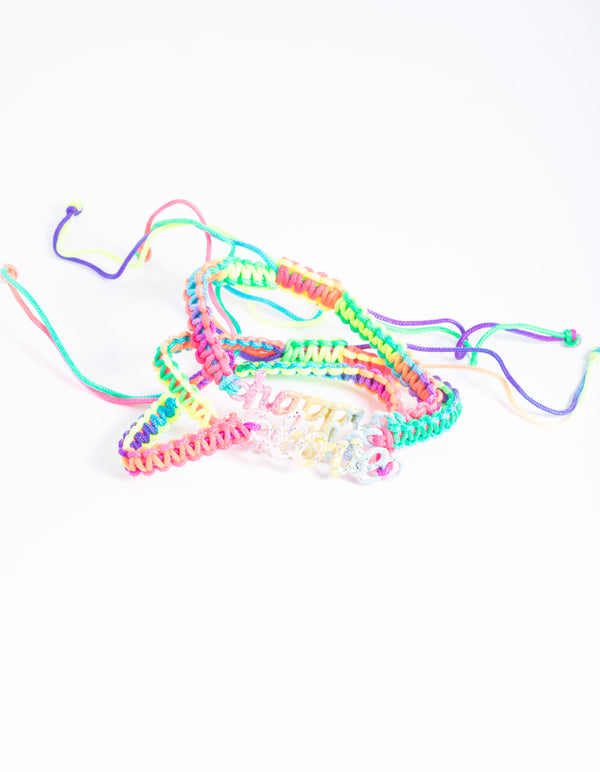 Kids Bright Positive Word Bracelet