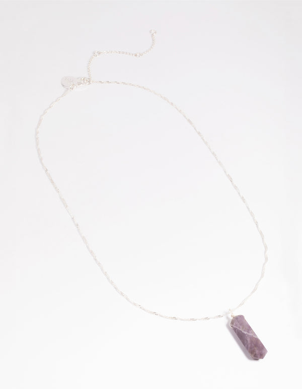 Silver Plated Amethyst Chain Necklace