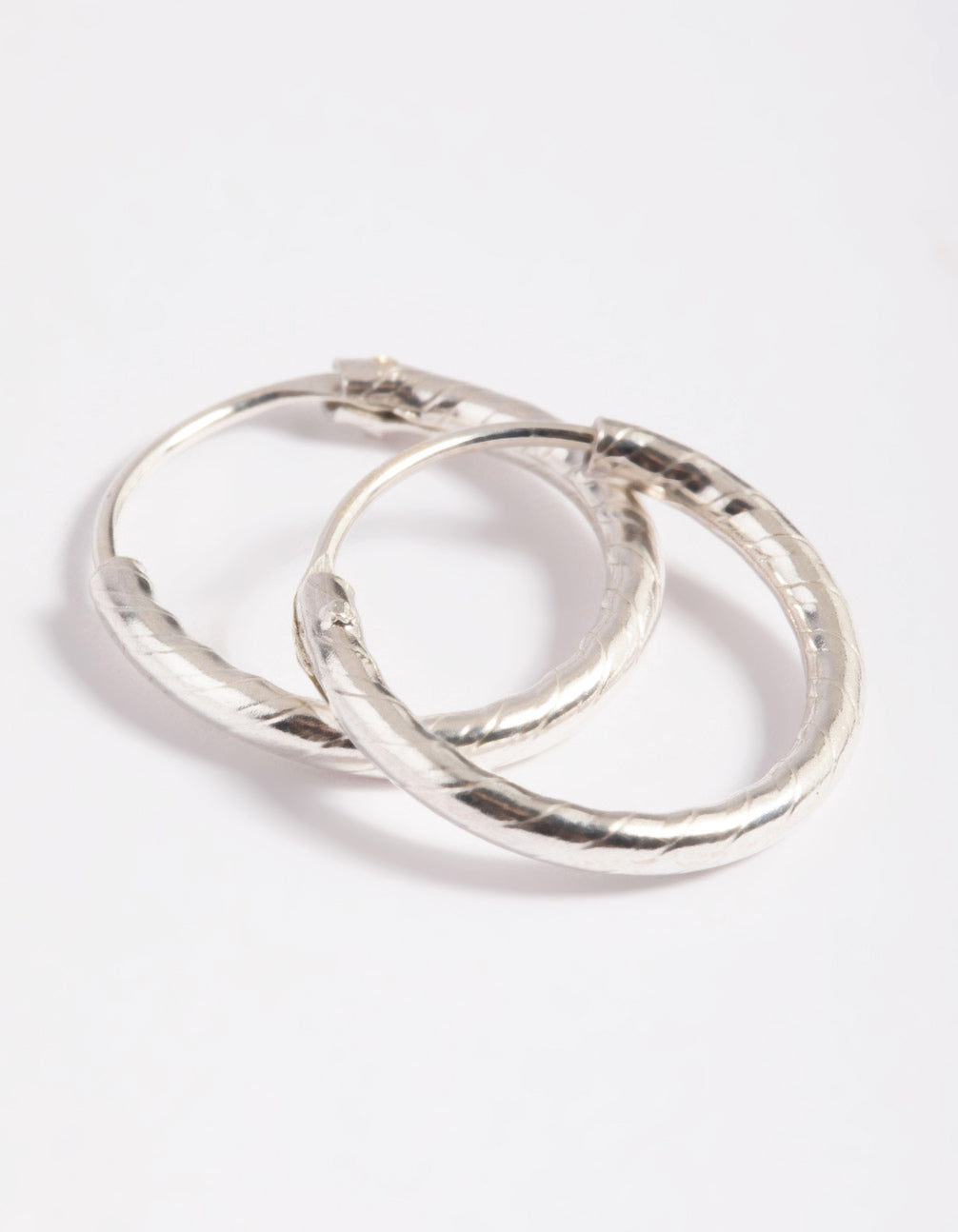 Sterling Silver Twisted Rope Hoop Earrings