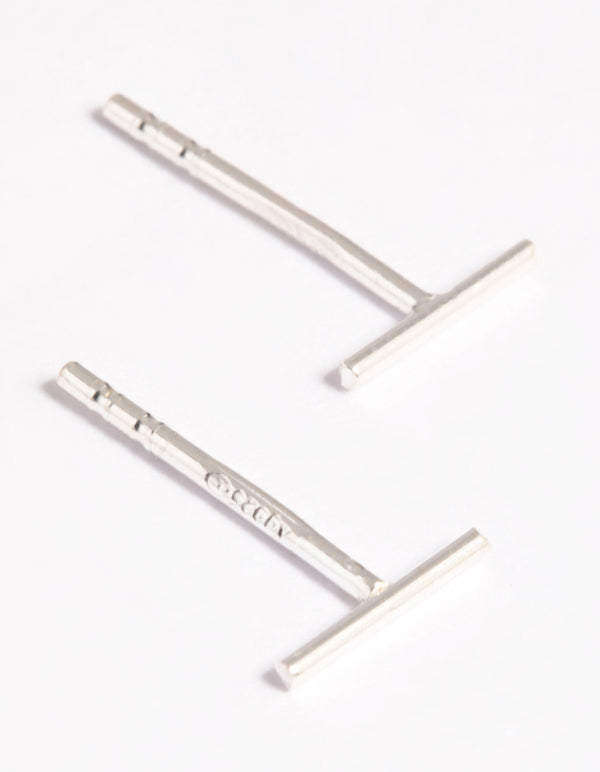 Sterling Silver Bar Stud Earrings