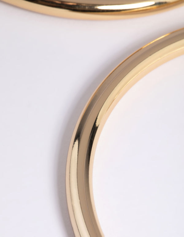Gold Plated Smooth Hoop Earrings