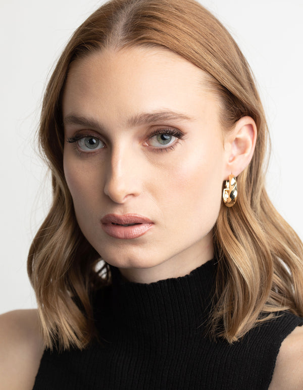 Gold Plated Twisted Hoop Earrings