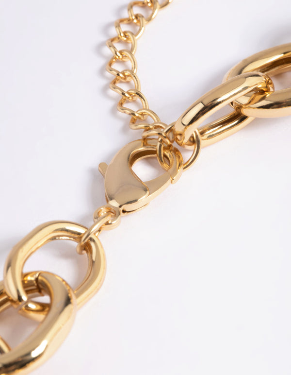 Gold Plated Knotted Chain Necklace