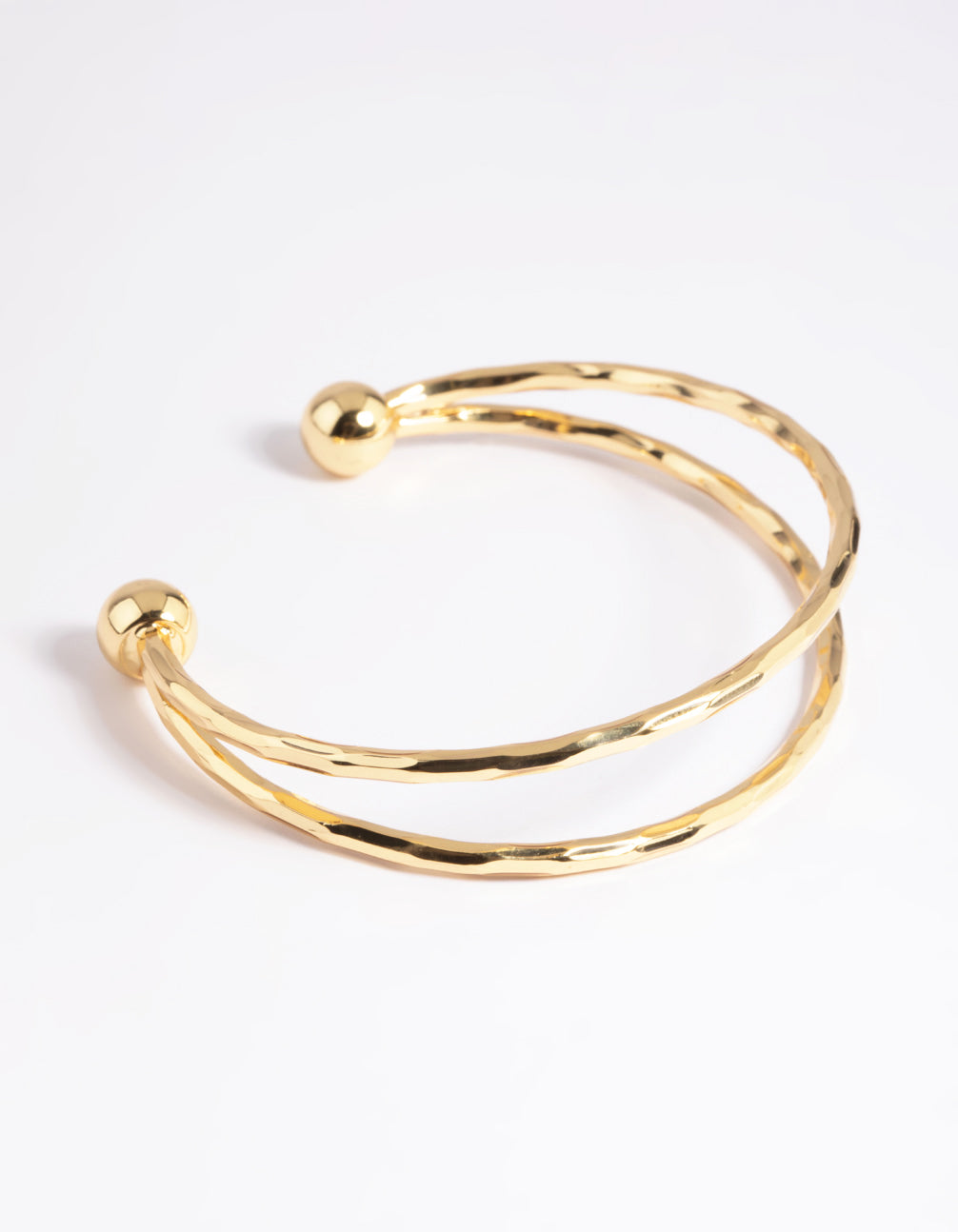 Gold Plated Molten Cuff Bangle Bracelet