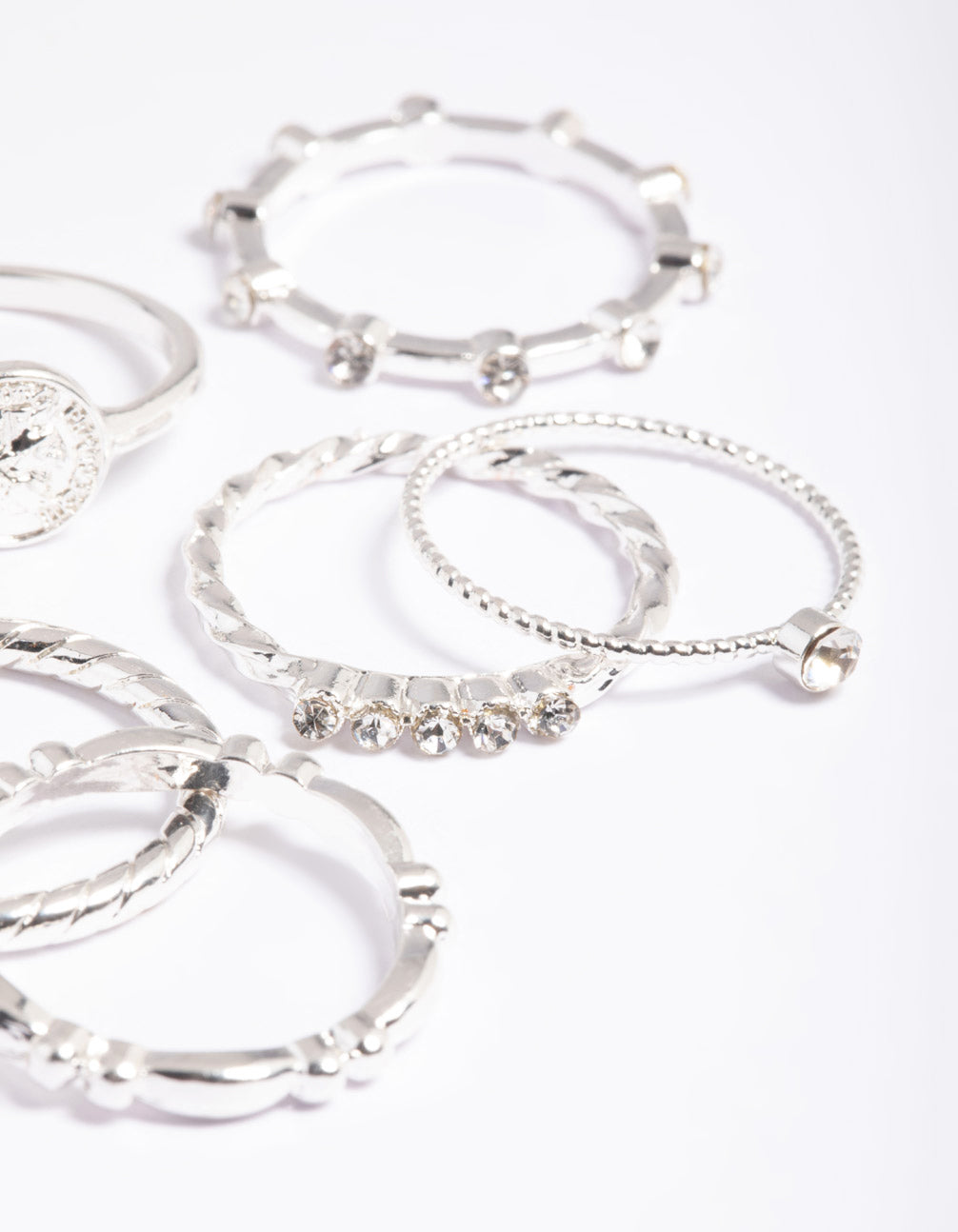 Silver Mini Coin Rings 6-Pack