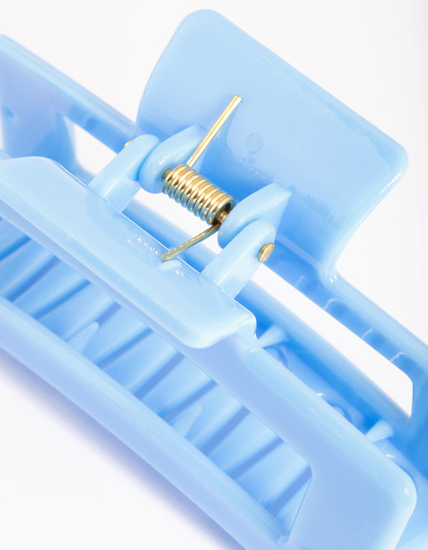 Blue Box Shaped Hair Claw Clip