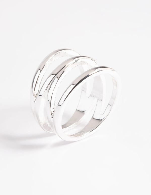 Silver Plated Three in One Ring