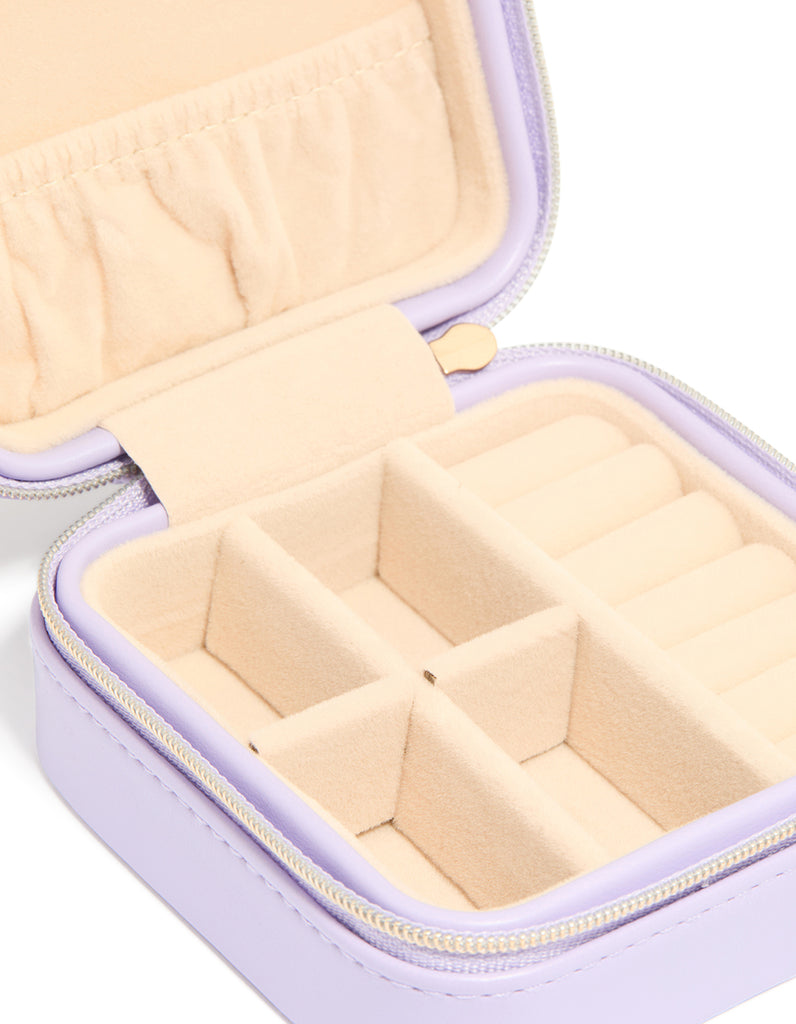 Purple Faux Leather Compact Square Jewellery Box - Lovisa