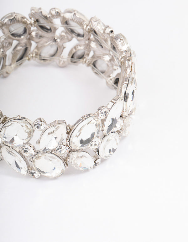 Silver Gem Stretch Bracelet
