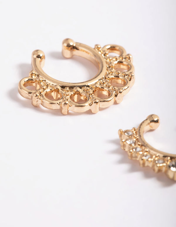 Gold Statement Fan Septum Pack