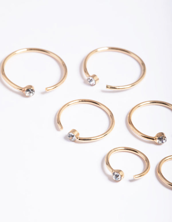 Gold Diamante Faux Ring