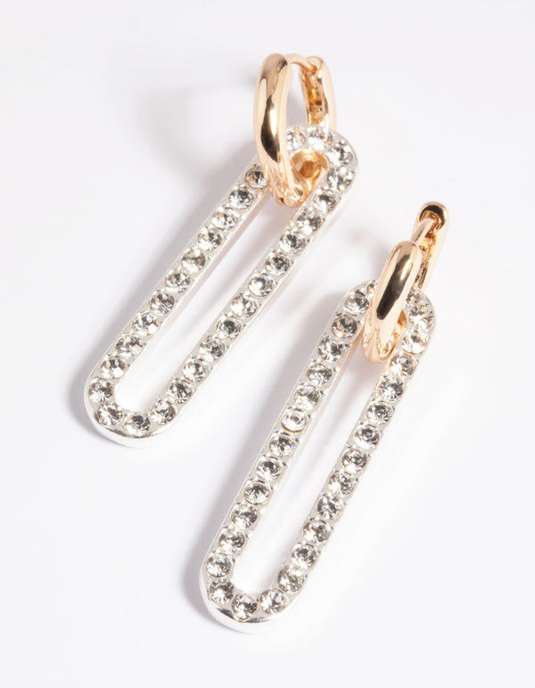 Gold Plated Oval Link Earrings