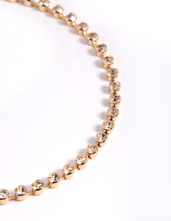 Gold Round Diamond Anklet