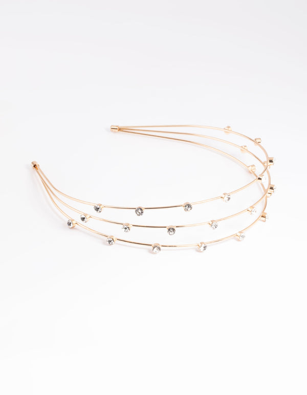Triple Row Round Diamante Headband