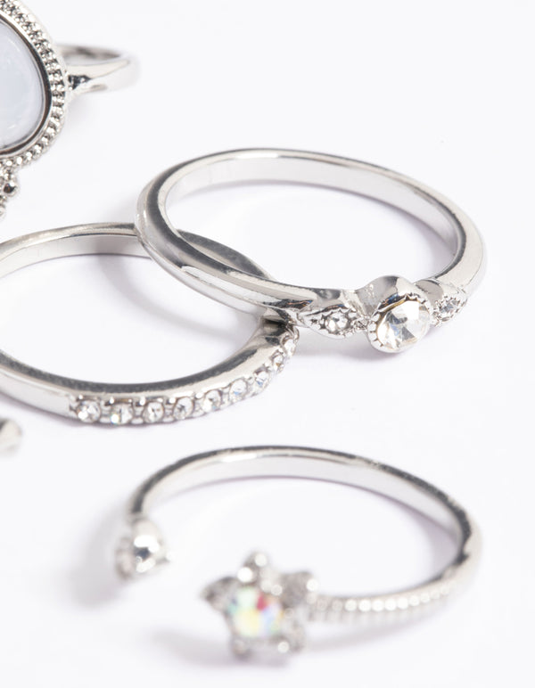 Silver Celestial Eye Ring Pack