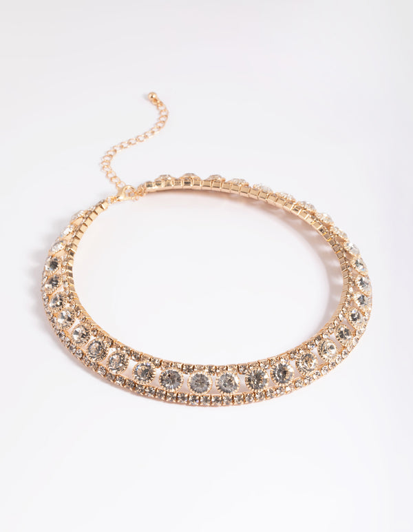 Gold Diamante Collar Choker