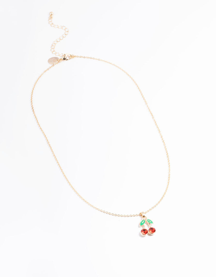 Gold Cherry Necklace