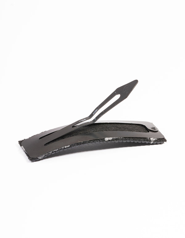 Black Large Diamante Clips