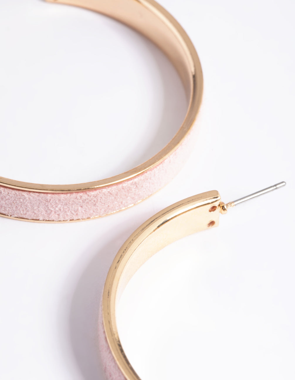 Gold Suede Wide Hoop Earrings
