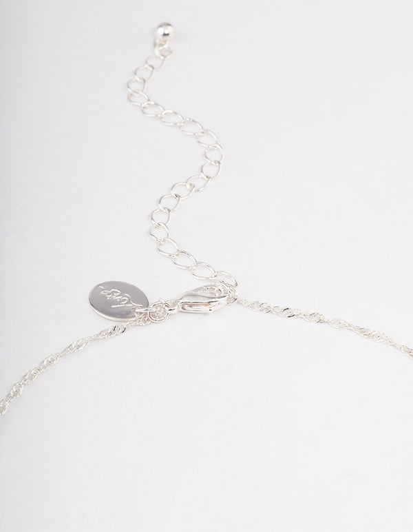 Silver Fluorite Cage Twist Necklace