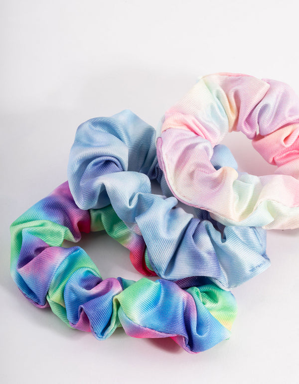Kids Fabric Tie Dye Ombre Scrunchie Pack