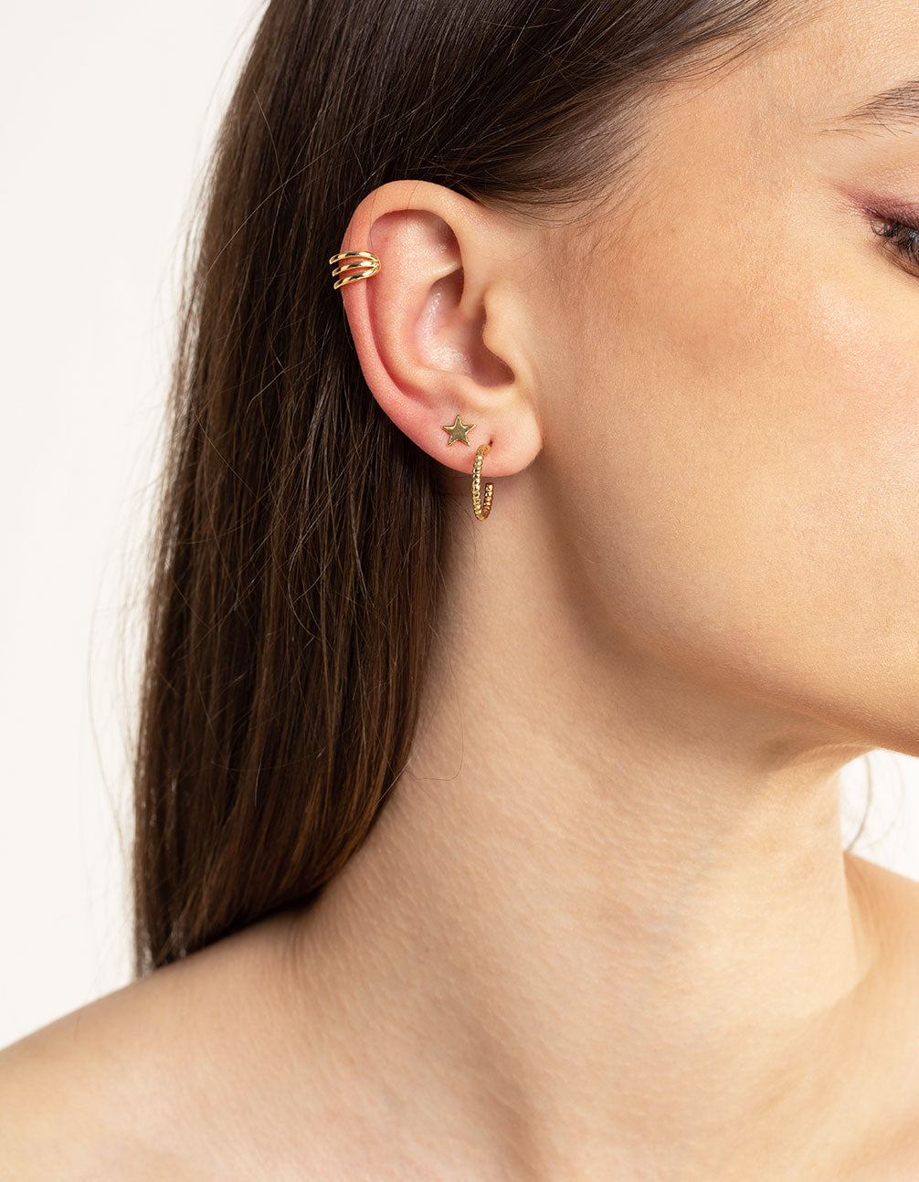 Gold Plated Star & Moon Stud Earring 8-Pack