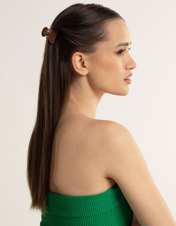 Brown Acrylic 4cm Glitter Claw 4-Pack