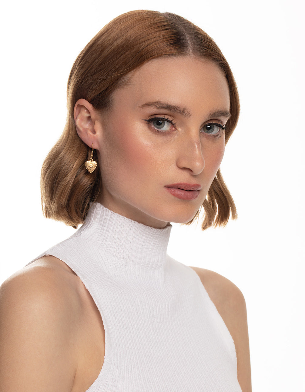 Worn Gold Antique Heart & Disc Earrings Pack