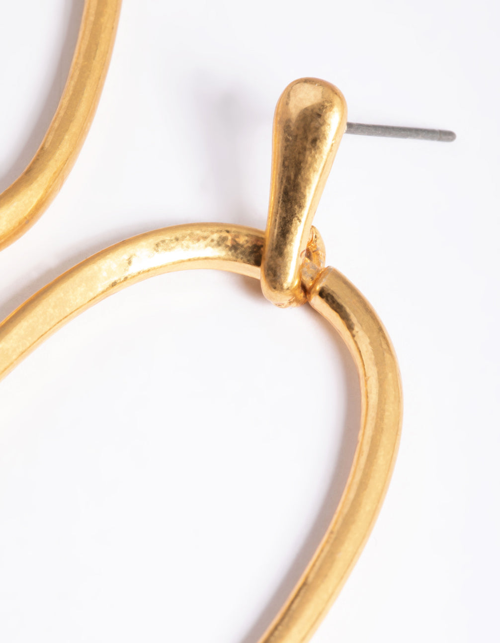 Worn Gold Fine Geometric Door Knocker Earrings