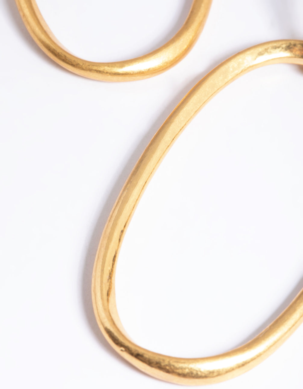 Worn Gold Fine Geometric Door Knocker Earrings