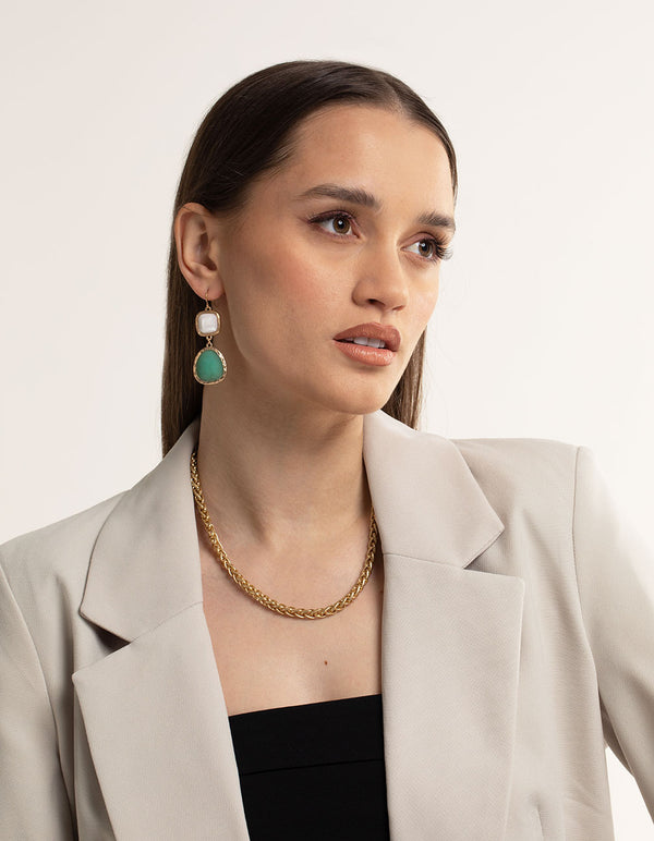 Worn Gold Rounded Twist Chain Necklace
