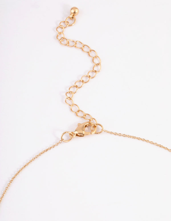 Worn Gold Mini Oval Necklace