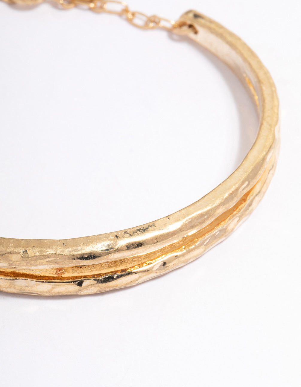 Worn Gold Molten Cuff Bangle