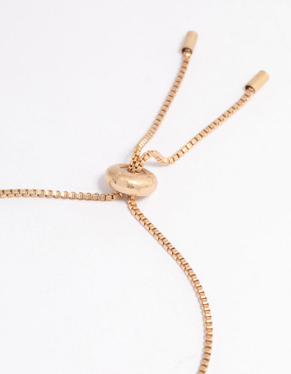 Worn Gold Green Bar Toggle Bracelet