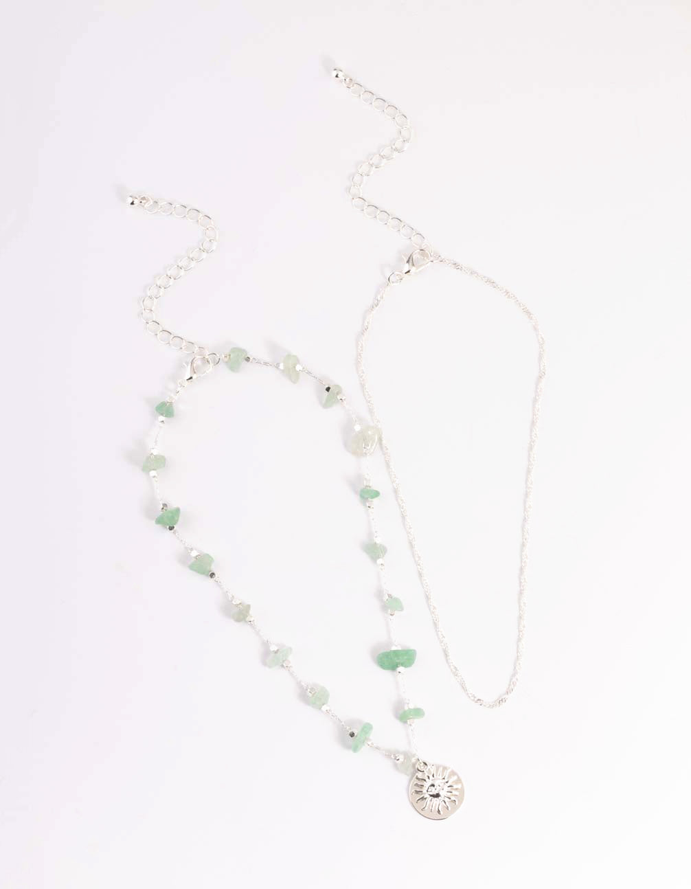 Silver Green Adventurine Choker Pack