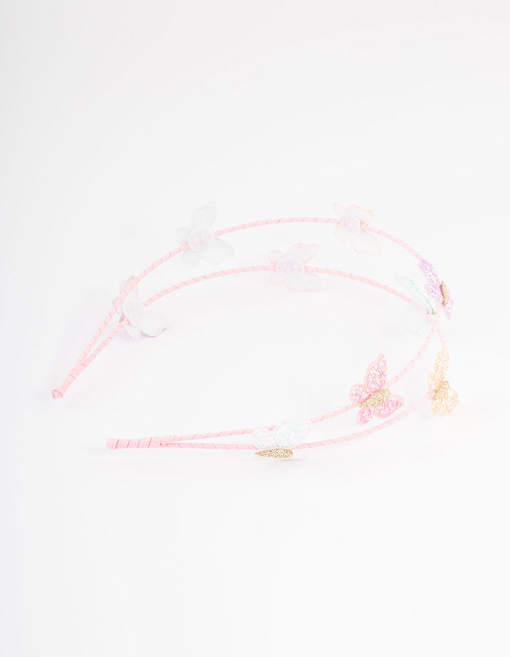 Kids Glitter Butterfly Headband 2-Row