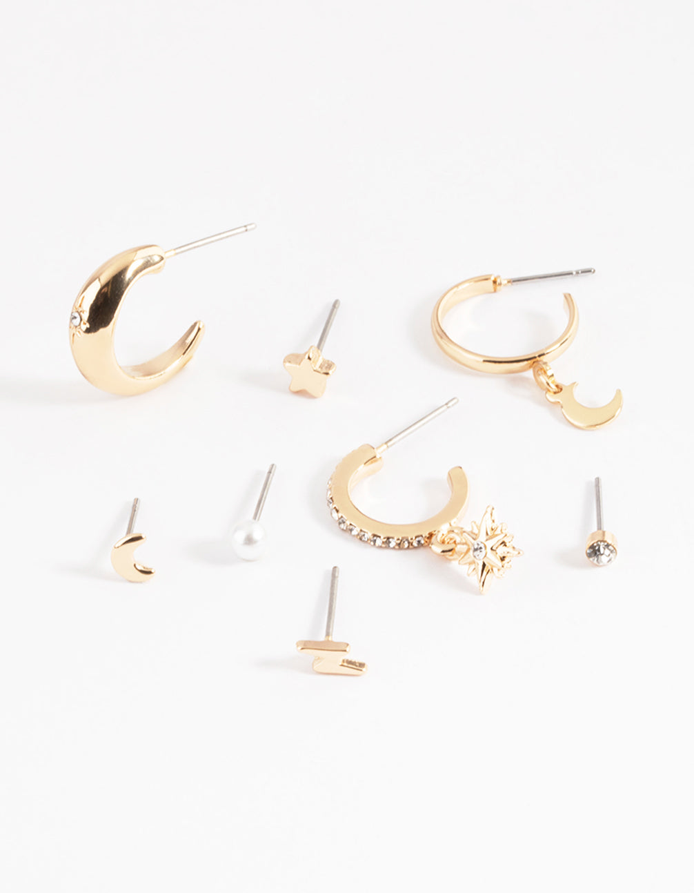 Gold Classic Celestial Stack Earrings