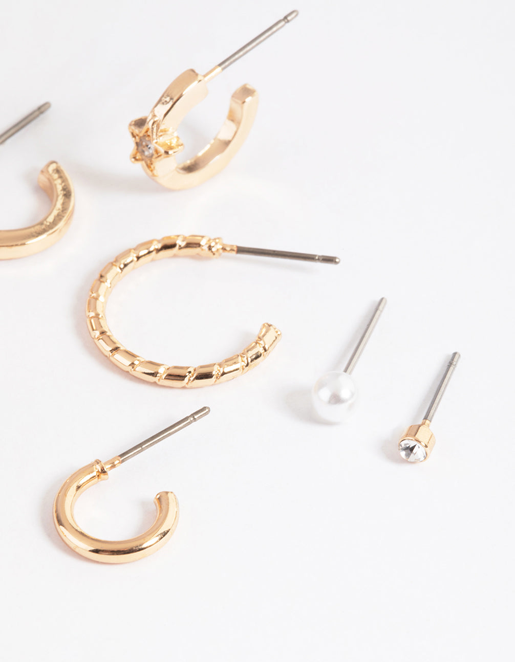 Gold Classic Celestial Hoop Stack Earrings