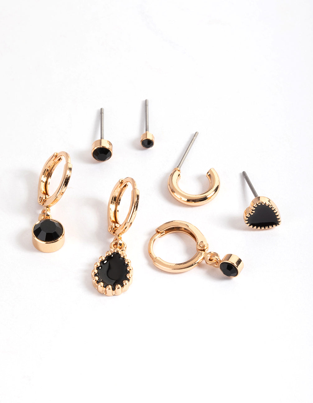 Gold Enamel & Stone Heart Stack Pack