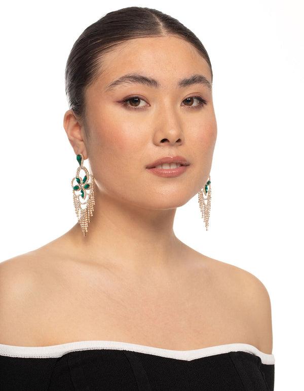 Gold Mini Statement Glam Drop Earrings