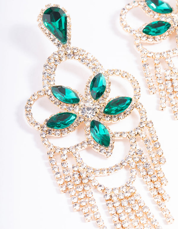 Gold Mini Statement Glam Drop Earrings