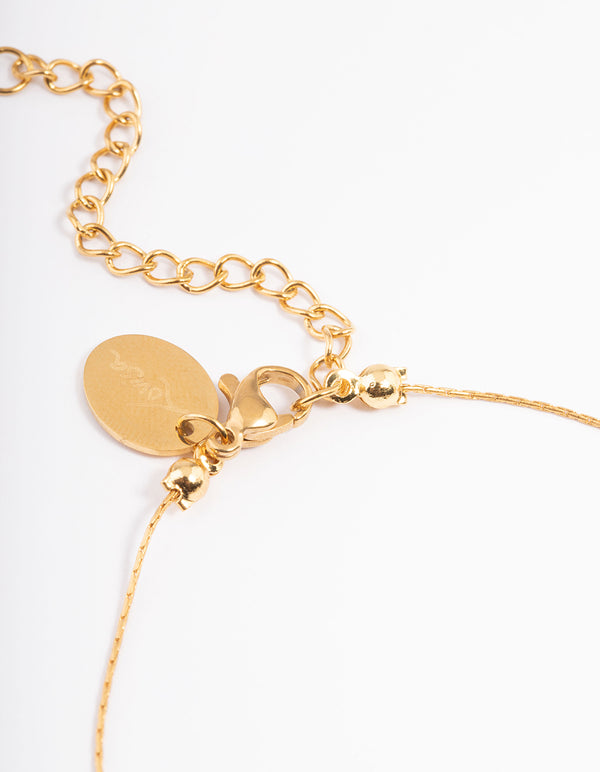 Waterproof Gold Plated Stainless Steel Freshwater Pearl & Ball Chain Bracelet