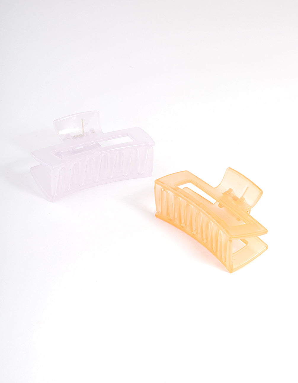 Lilac Cut Out Rectangle Hair Claw Clip Pack