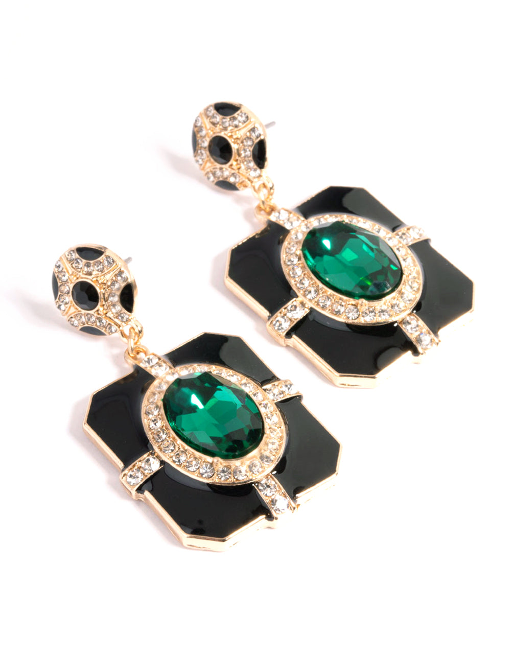 Silver Diamante Statement Drop Earrings