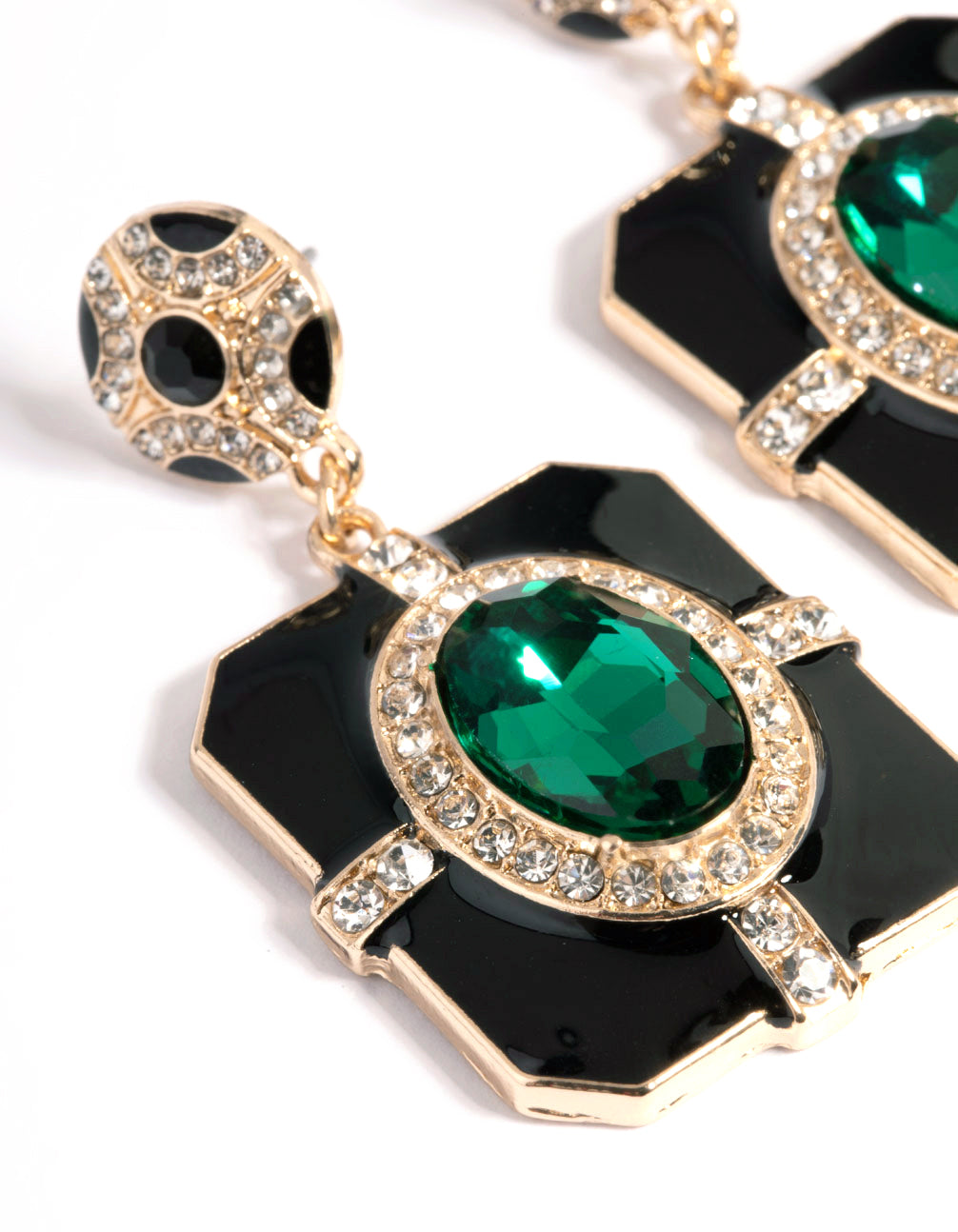 Silver Diamante Statement Drop Earrings