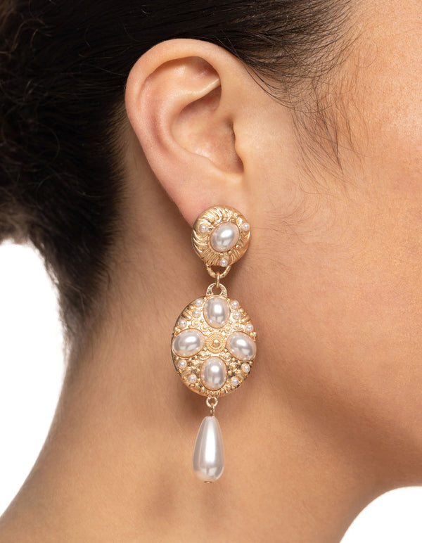 Pearl Statement Drop Earrings