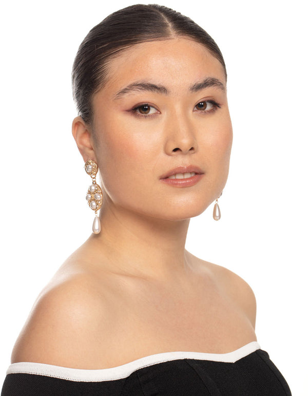 Pearl Statement Drop Earrings