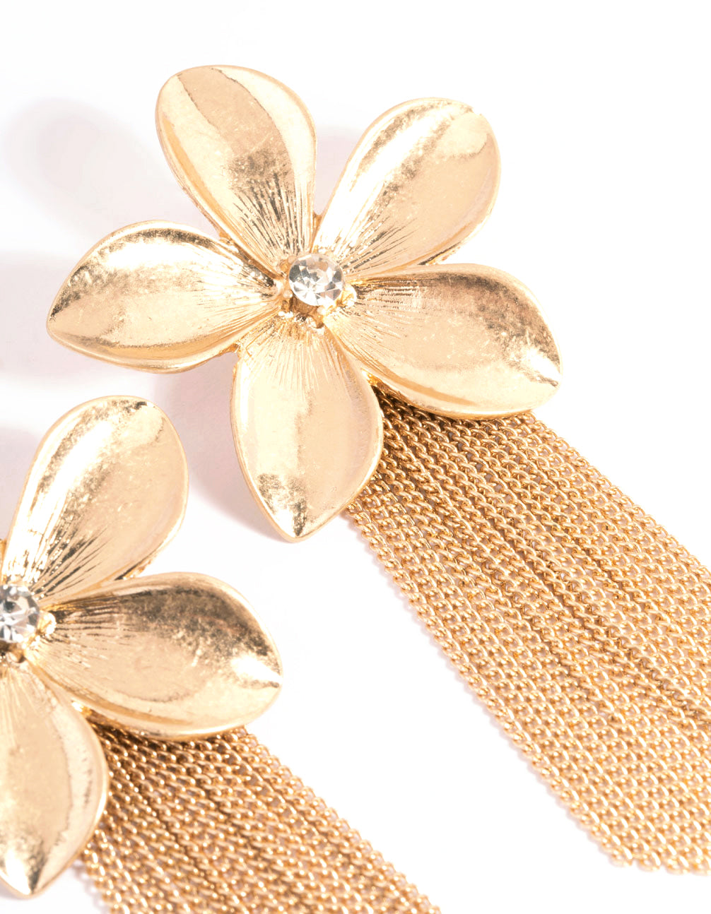 Gold Statement Floral Drop Earrings