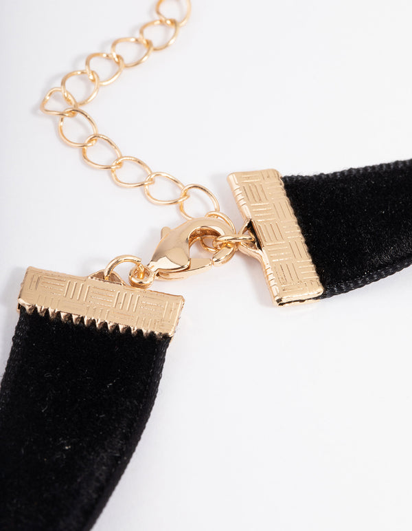 Gold Pearl Cross Choker